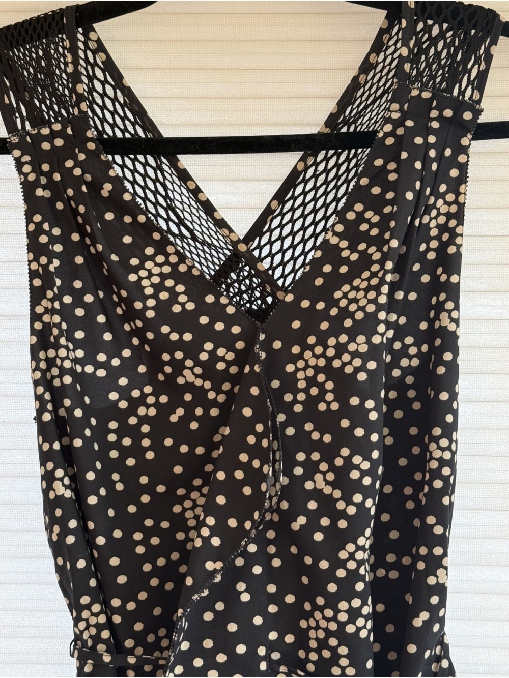 AX Armani Exchange Polka Dot Wrap Tank Blouse Small - Picture 4 of 9